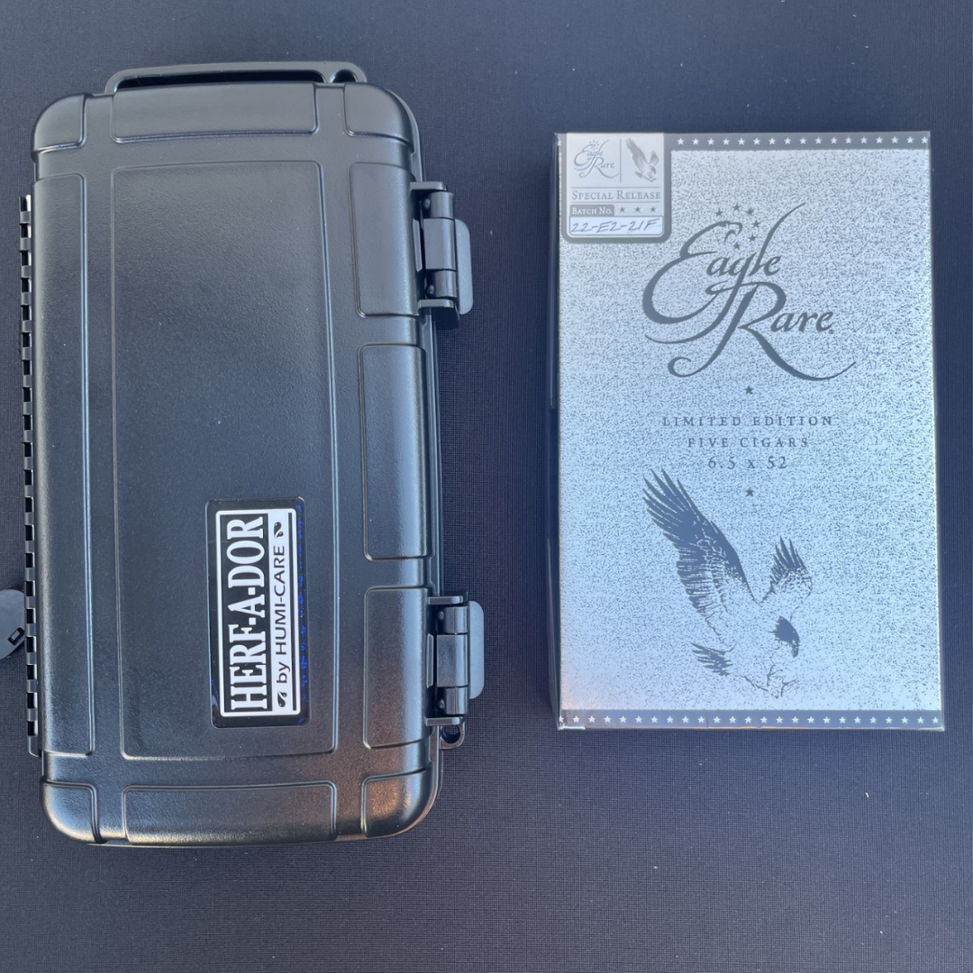 Eagle Rare Travel Humidor Combo - 5 Cigars & Torch Lighter